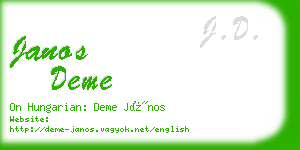 janos deme business card